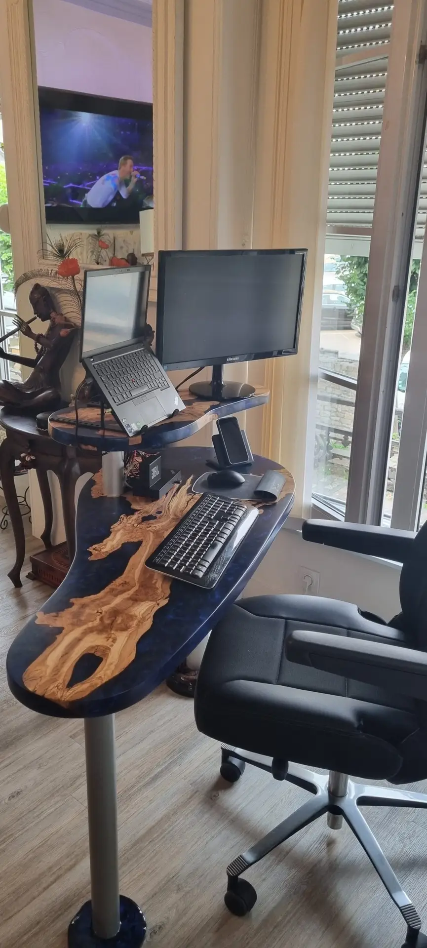 bureau olivier resine bleu vue d'ensemble stanwood